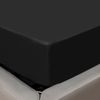 Fitted Sheet 40cm Deep Bed Sheet Single Size 90X190CM Black Hotel Quality Microfiber (Black, Single)