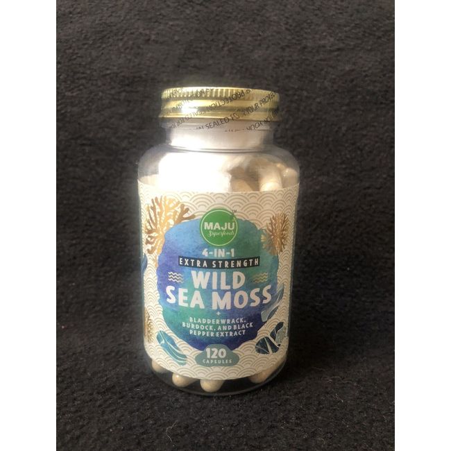 MAJU Wild Sea Moss -LARGER 120 Capsules- 4-in-1 Extra Strength Exp: 6/24 SEALED