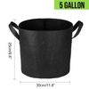 Grow Bags with Handle, Black - 5 Pack