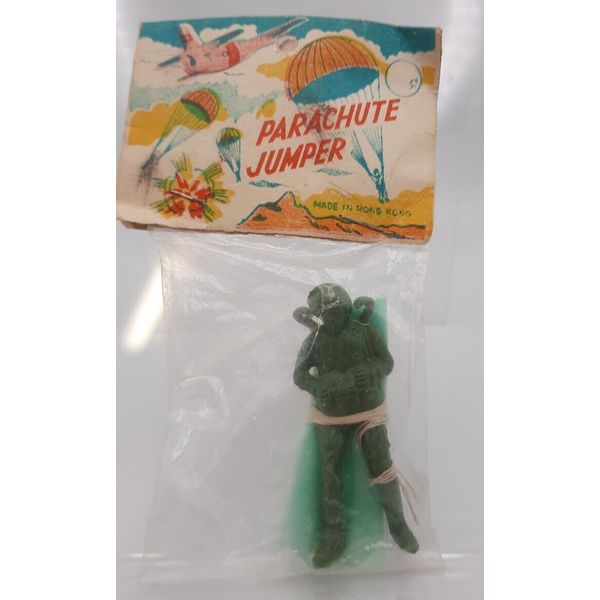 Parachute Jumper Green Dime Store Novelty Toy Hong Kong SEALED Vintage