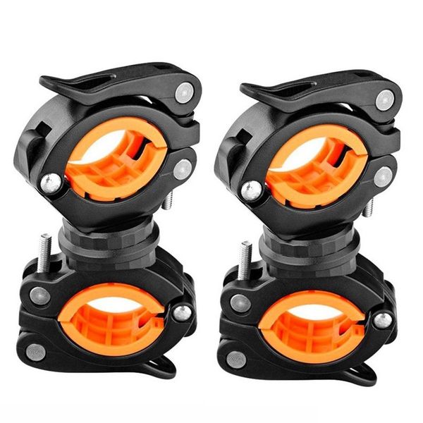 Vonpri [2 Pack] Flashlight Holder, Mount Bicycle Mounting Bracket Flashlight Holder Torch Clip 360º Rotation (White)