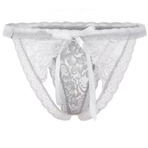 Baoqishan Sexy Underwear, Women's Thong Panties, Extreme Lingerie, Perforated, See-Through, Women's, Cute, Lace Underwear, grey (grey marl), Free Size