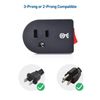 3 Pack Grounded Outlet With ON Off Switch Single Plug In Power Button Black NEW