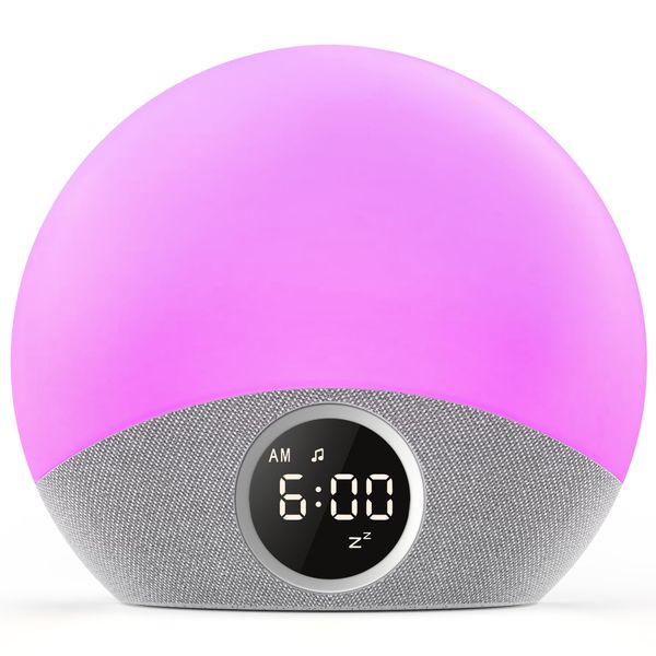 Dreamegg Sunrise Alarm Clock - White Noise Machine for Sleeping with 30 Soothing Sounds, Wake up Light, Dimmable Display, 8 Night Light for Night Feeding&Reading, White Noise for Adults Baby Kids Gift