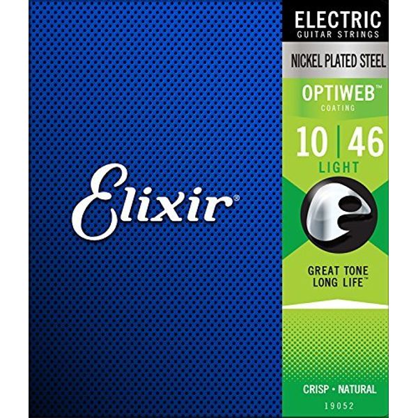 ELIXIR 19052 Optiweb Light 10-46 Electric Guitar Strings x 3 Sets