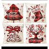 4 Pcs/ Set Christmas Decorative Pillowcases 17.7 X 17.7 In
