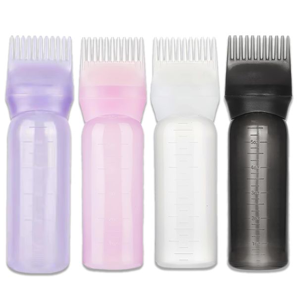 4 Stücke Hair Oil Applicator Bottle, Mit Pinsel,Oil Applicator Bottle For Hair, Haaröl Applikator für Haarfärbeflaschen Applikatorbürste,Für Alle, Die Ihre Haare Gerne Selbst Färben - 120ml