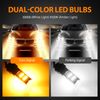 4X Error Free White/Amber 3157 LED DRL Switchback Turn Signal Parking Light Bulb