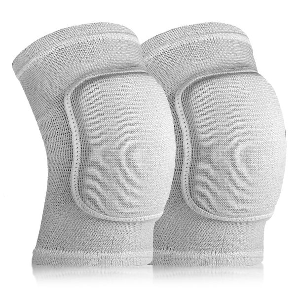 Elbow Pads with Thicken Sponge Pad, 1 Pair Breathable Volleyball Elbow Pads, Elbow Wraps Arm Brace Elbow Protector Strap Support Fitness Arm Protector for Kids Men Women Elderly(Grey)