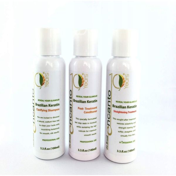 ENCANTO Brazilian Keratin Treatment Hair Straightening SET - 3 x 100mL