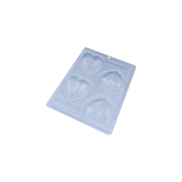 3-Part Chocolate Mould - Geometric Heart - BWB9836