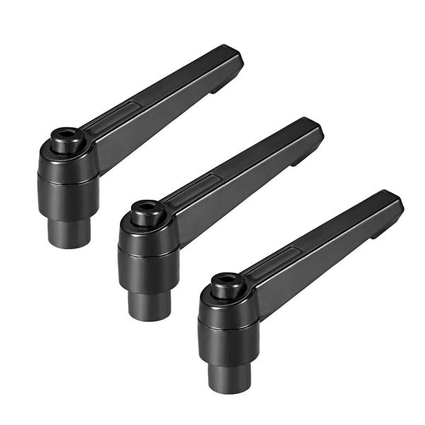 sourcing map M8 Handle Adjustable Clamping Lever Thread Push Button Ratchet Female Threaded Stud 3 Pcs