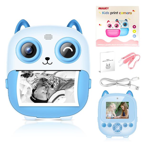 Kids Camera,Kids Camera Instant Print Kids Camera Toys for 3-12+ Year Old Girls Boys Toddler Instant Camera Children Digital Camera Best Chritmas Birthday Festival Gift Camera for Kids,32G Card