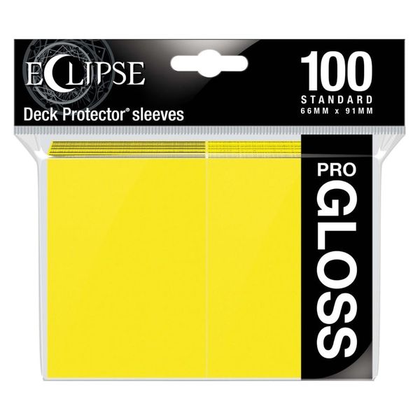 BoardGame E-15608 Ultra Pro-Eclipse Gloss Standard Sleeves 100 Pack-Lemon Yellow