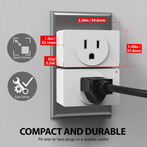Fosmon Wireless Remote Control Electrical Outlet Switch (3 Pack) - ETL Listed, (15A, 125V 1875W) Remote Light Switch Outlet Plug with Braille (On/Off) Mark for Lamp, Lights, Fans, Expandable