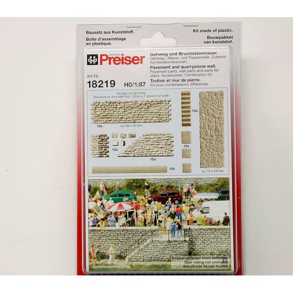Preiser 18219 Quarrystone Walling/Pavement Combination Kit