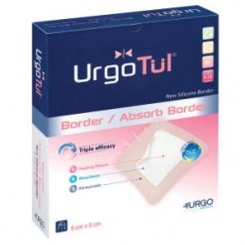 UrgoTul D072890 Absorb Border Dressing, 8cm x 8cm, Pack of 10