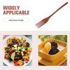 Angoily Wooden Fork, Long Handle Mixing Fork, Dinner Fork for Salad BBQ Dessert Vegetable
