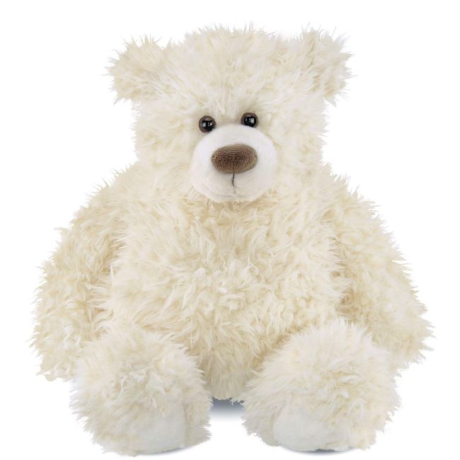 Bearington Scruffy White Plush Teddy Bear Stuffed Animal, 18 inch