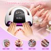 Timpou 268W Super Power LED + UV Nail Lamp, Professional Quick Drying for Nails with 57 Dual Light Source Beads, Induction Start & Automatic Timer Function
