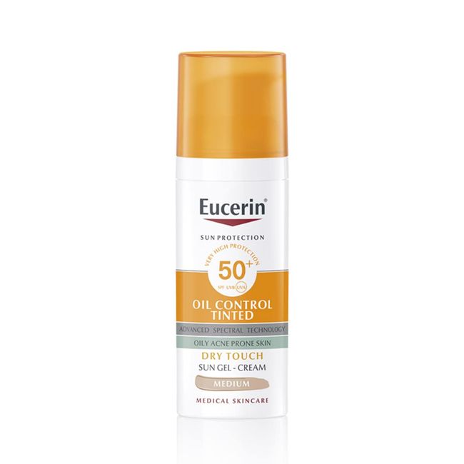 Eucerin Sun Oil Control Tinted Medium Gel-Cream SPF50+, 50 ml.