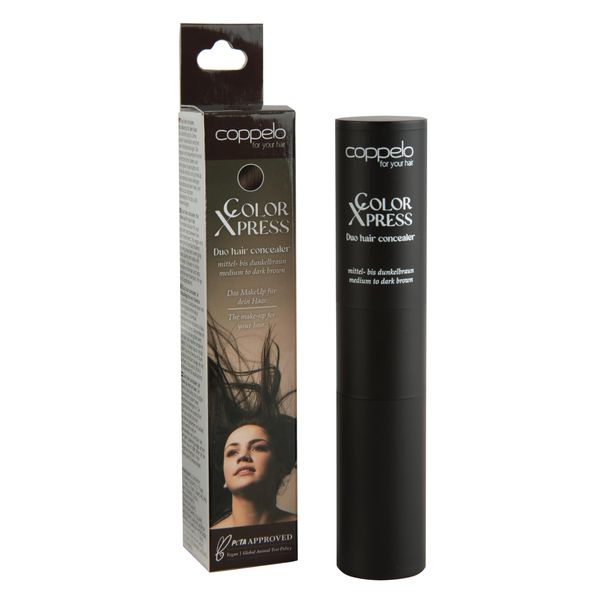 COPPELO Duo Hair Concealer - Grauhaarkaschierung für Frauen und Männer - Haar Make-Up für die Haare - Ansatzpuder vegan und natürlich für mittel- und dunkelbraunes Haar