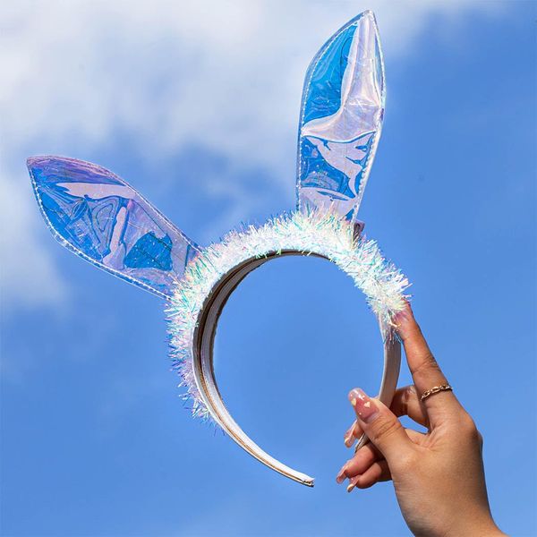 JONKY Light Up Bunny Ears Headband LED Rabbit Ear Headpiece Easter Costume Hair Accessories for Women and Girls