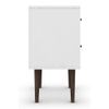 Manhattan Comfort Liberty 2-Drawer Solid Wood End Table in White/Aqua Blue
