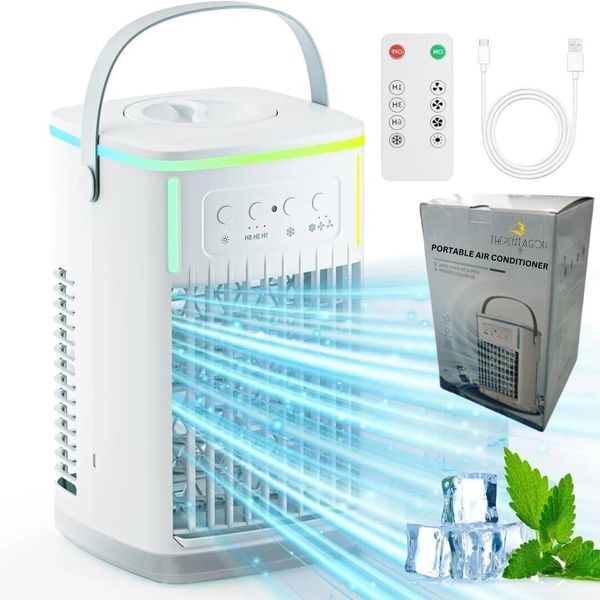 Portable Air Conditioner Fan 1500ML, Mini AC Evaporative Air Cooler Dual Nozzle