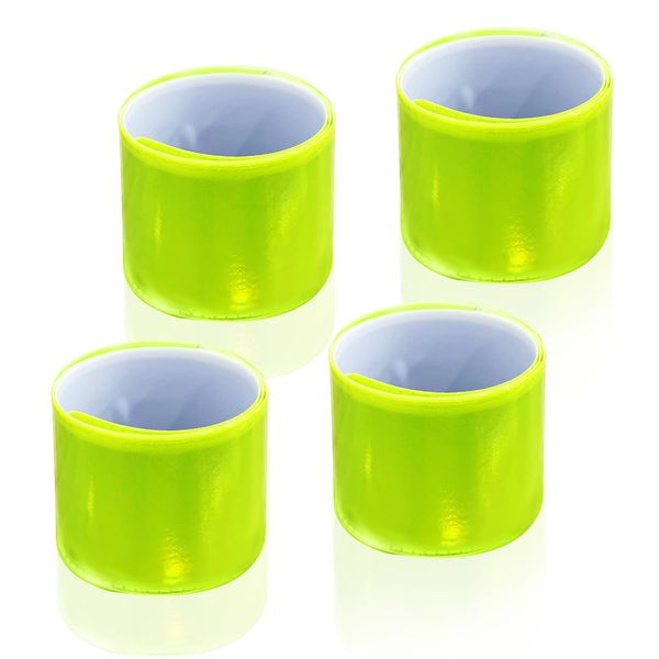 Awroutdoor 4PCS Reflektorbänder Schnapparmbänder, Reflektoren kinder, Sicherheitsband Reflektierend für Schulranzen, Schlüssel, Kinderwagen, Wandern, Jogger und Radfahrer