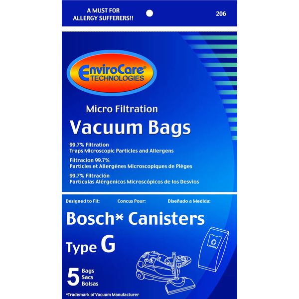 Bosch Type G Vacuum Cleaner Bags BBZ51AFG1U - Generic - 5 pack