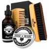 Beard Brush, Beard Comb, Beard Oil, & Beard Balm Grooming Kit for Men's Care, Travel Bamboo Facial Hair Set for Growth, Styling, Shine & Softness, Great Gifts for Him (Bamboo)