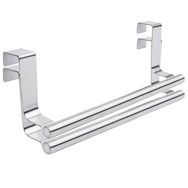 YSAMAX Modern Towel Bar With Hooks, Rust-Resistant Construction, Long-Lasting Performance, Lightweight Design, Easy To Install, Versatile Storage Accessory, (2PCS)