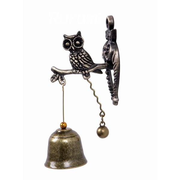 Rurumi Antique Style Doorbell, Magnet, Magnet, Type, Door Chime, Call Bell, Iron Bell, Feng Shui, Goods, Lucky Owl (Owl A)