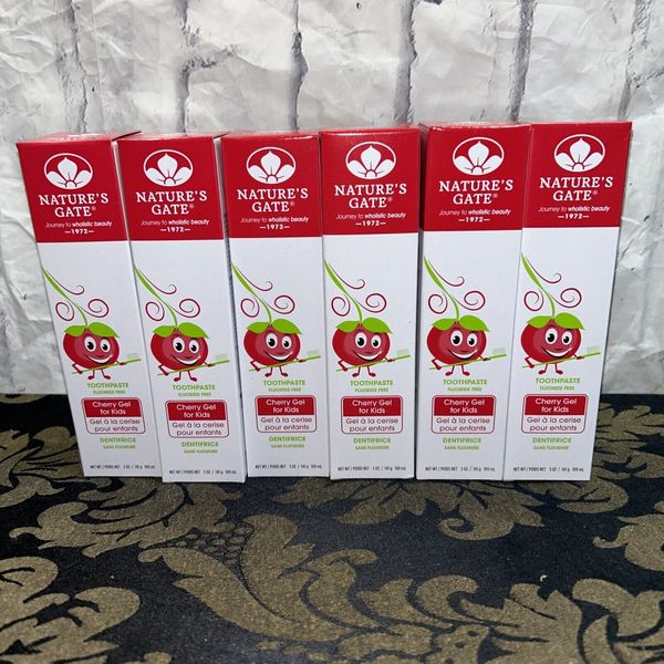 6 Packs, Nature’s Gate Toothpaste Gel, 5 Ounce - Cherry Gel for Kids