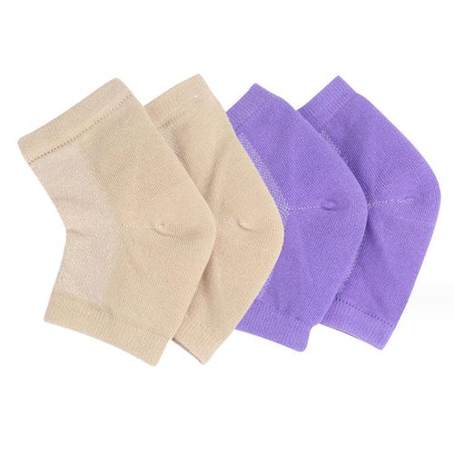 2 Pairs Moisturizing Socks, Gel Heel Socks, Toe Open Socks, Relieve Heel Pain Comfortable Soft Vented Moisturizing Socks Suitable for Male and Female Day Night Care Skin Dry Cracked High Heel