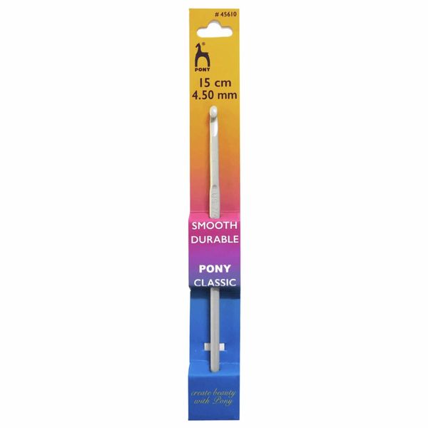 Pony Aluminium Crochet Hooks: 4.50mm, Multicolor, 4.5mm