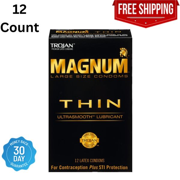 Trojan Magnum Thin Large Ultrasmooth Lubricated Latex Condoms