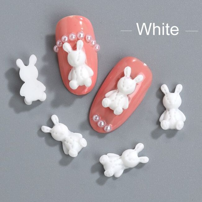 3d kawaii rabbit nail charms resin