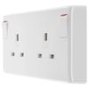 BG Electrical 822CON-01 Double Switched Converter Power Socket, White Moulded, 13 Amp