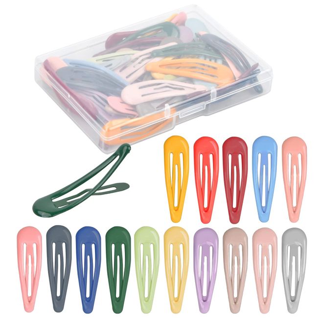 50 Stück Haarspangen Mehrfarbig 5CM Haarclips Kinder Haarklammern Haar Clips Keine Slip Metall Haarschmuck für Mädchen Kinder und Damen