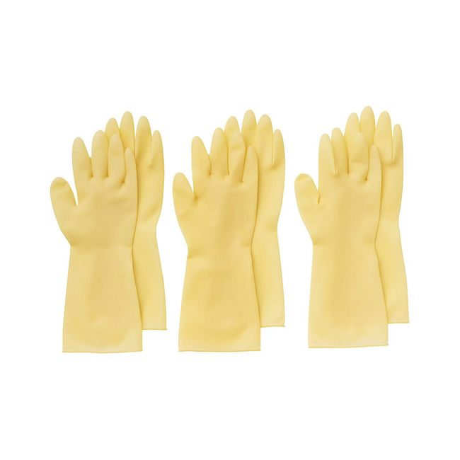 MUJI 82577136 Natural Rubber Gloves, For Both Left and Right Use, M, 6 Pieces