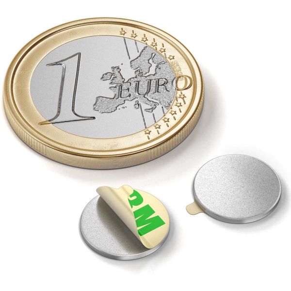 Magnete Selbstklebend 10 Stück Magnet 6 x 1 mm Mini Klebemagnete Runde Magnete zum Kleben für Whiteboard, Kühlschrank, Fotos, Bastelmagnete dünne Scheibenmagnete Flach Stark