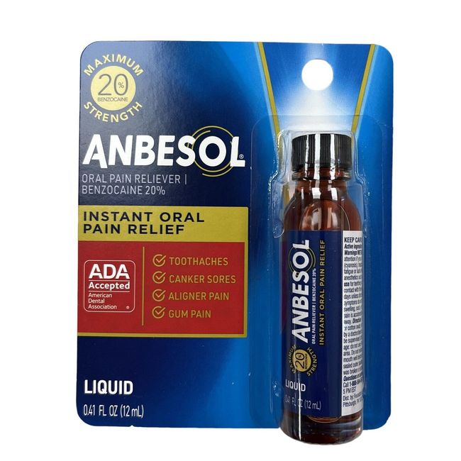 Anbesol Liquid Mouth Pain Relief Maximum Strength 0.41oz ~