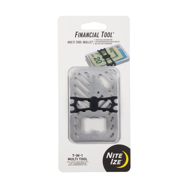 Nite Ize Financial Multi Tool Wallet - Stainless Steel 7-in-1 Multi Tool - Multi Tool Travel Wallet for Men & Women - Multi Tool with Bottle Opener, Screwdriver, Rulers & More - Stainless Steel