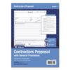 Adams Contractor Proposal Forms 50 Sets 8.5 x 11 Carbonless White Pink