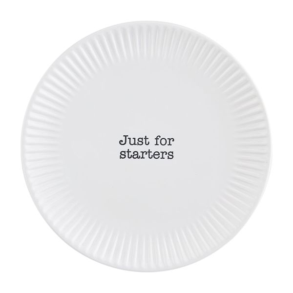 Mud Pie Circa Melamine Salad Plate, White, Starters, 7.5" dia