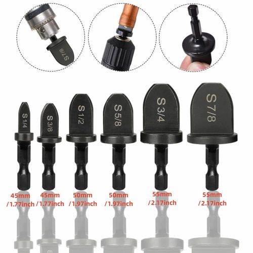 6 Pcs Pipe Expander Hex Shank Swaging Tool Drill Bit Set Hex Shank Tube Expanders Air Conditioner Copper Pipe Swaging Rotary Tool 7/8 3/4 5/8 1/2 3/8 1/4 Inch