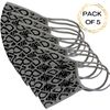 Pack of 5 solid knitted Face Mask two layers reusable washable bandanas
