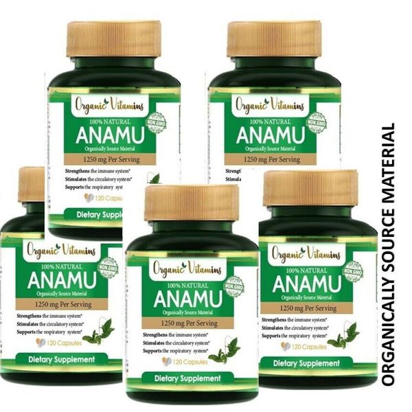 5 X 120 = 600 capsules ANAMU 1250 mg  CIRCULATORY SYSTEM LOW SUGAR CONTROL